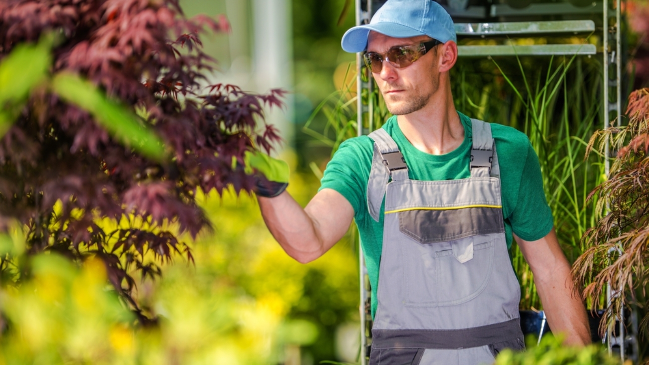 Eye protection - Caucasian Florist at Work